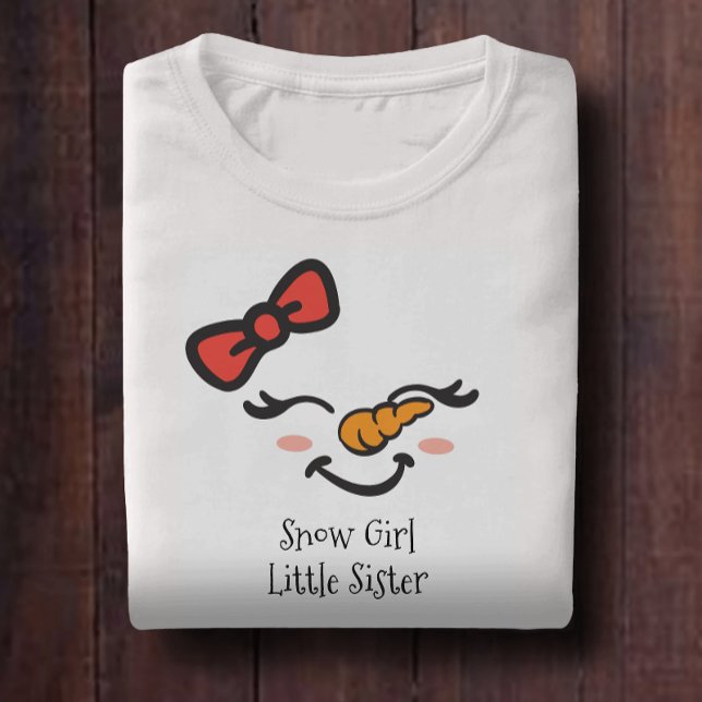 Sweet Snö Girl Little Sister Cute Snögubbe Ansikte T Shirt (Skapare uppladdad)