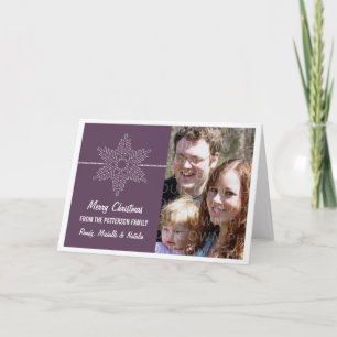 Sweet Snowflake Helgdag Card, Lila Helgkort