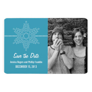 Sweet Snowflake Spara datum magneter, Blue Magnet