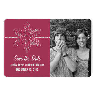Sweet Snowflake Spara datum magneter, Fuchsia Magnet