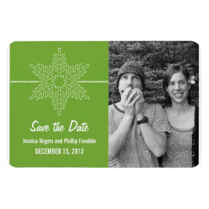 Sweet Snowflake Spara datum magneter, Grönt Magnet