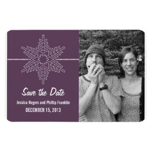 Sweet Snowflake Spara datum magneter, Lila Magnet