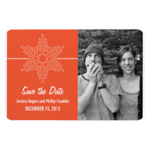 Sweet Snowflake Spara datum magneter, Orange Magnet