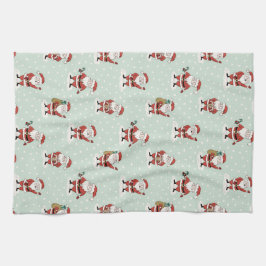 Sweet Snowy Santa Holiday Kitchen Towel Kökshandduk