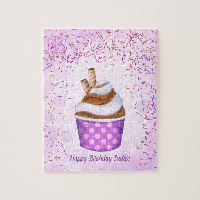 Sweet Soft  Ice Cream Personalize Birthday Pussel (Vertikal)