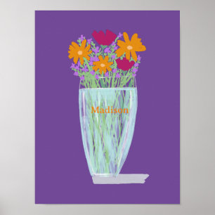 Sweet Söt Flowers +Anpassat namn Poster