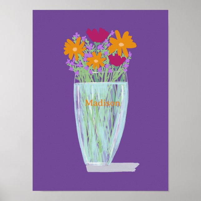 Sweet Söt Flowers +Anpassat namn Poster (Framsidan)