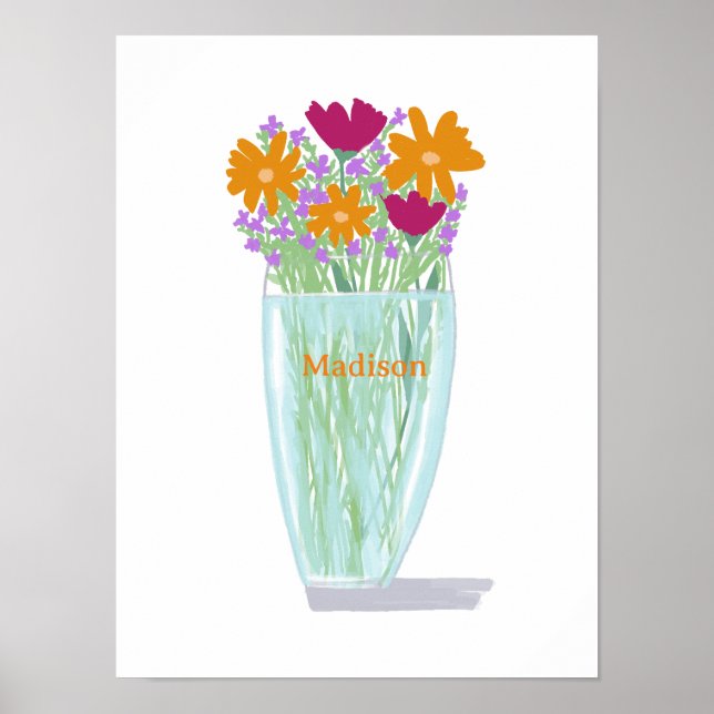 Sweet Söt Flowers +Anpassat namn Poster (Framsidan)