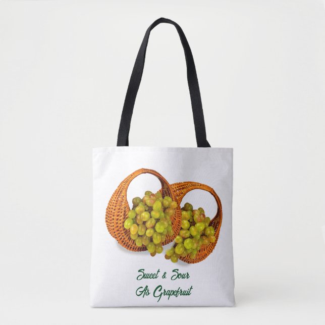 Sweet Sour Grapefruits Basket Trendig Shopping Tot Tygkasse (Framsida)