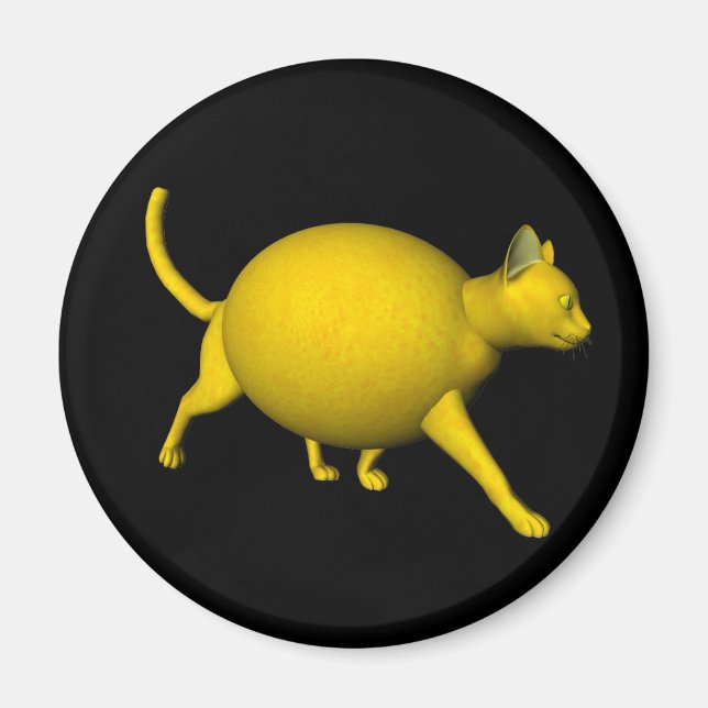Sweet-Sour Lemon Cat Magnet (Framsidan)