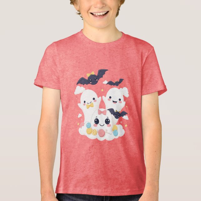 Sweet & Spooky Kawaii Ghost Party T Shirt (Framsida)