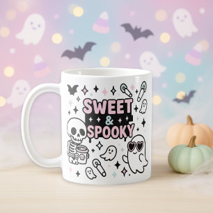 Sweet & Spooky Pastel Rosa Halloween Kaffemugg