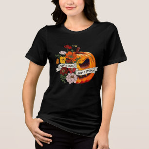 Sweet Spooky Pumpkin Blommigt Halloween Graphic T- T Shirt