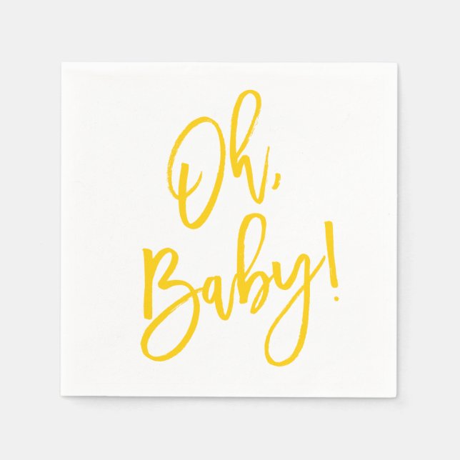 Sweet Sprigs Kön Neutral Baby Shower Napkin Pappersservett (Framsidan)