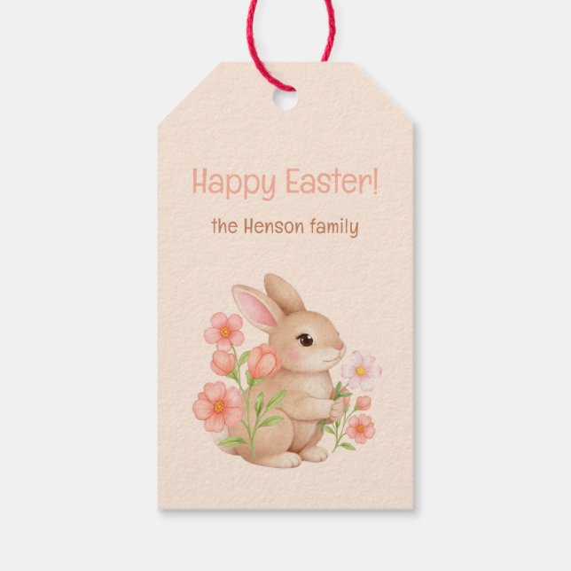 Sweet Spring Bunnies & Floral Garden  Presentetikett (Baksidan)