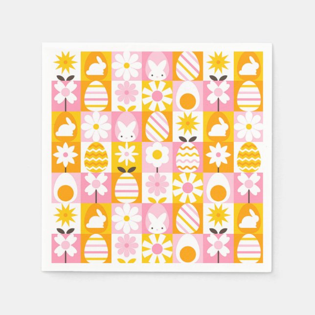 Sweet Spring Easter Patchwork  Pappersservett (Framsidan)