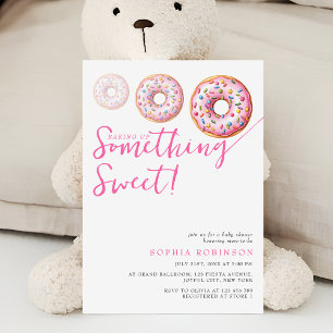 Sweet Sprinkle Donuts Modern Girl Baby Shower Inbjudningar