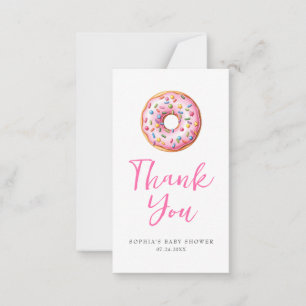Sweet Sprinkle Rosa Donuts Modern Girl Baby Shower Anteckningskort