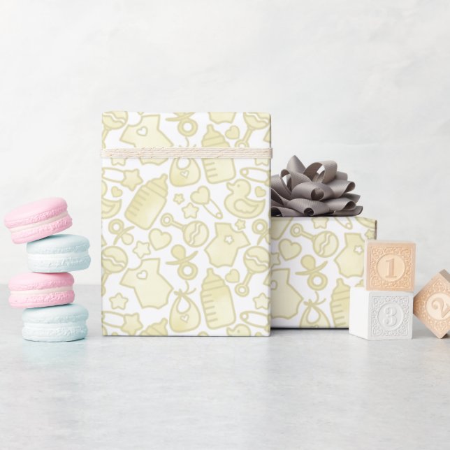 Sweet Sprinkles Ombre Gult Presentpapper (Baby Shower)