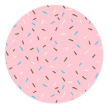 Sweet Sprinkles Round Stickers (Rosa av jordgubbar