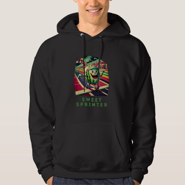 Sweet Sprinter Cut Cartoon Runner Watermelon Hoodie (Framsida)