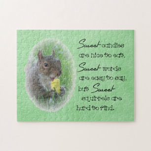 Sweet Squirrel Quote Photo Jigszle Puzzle Pussel