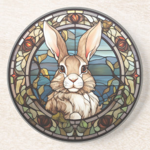 Sweet Stached Glass Bunny Rabbit Underlägg