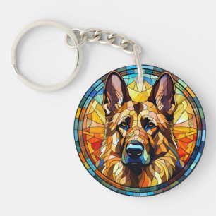 Sweet Stached Glass German Shepherd Hund