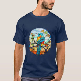 Sweet Stached Glass Kingfisher Bird T Shirt