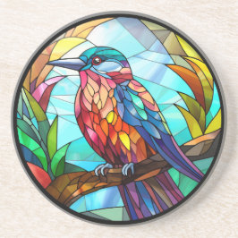 Sweet Stached Glass Kingfisher Bird Underlägg