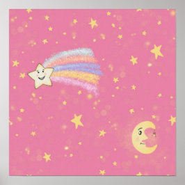Sweet Stars och Måne på Rosa Poster