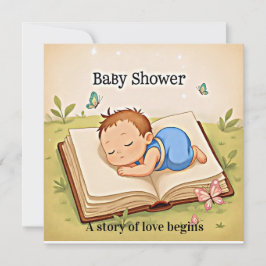 Sweet Story Baby Shower Invitation – Cozy Sleeping Inbjudningar