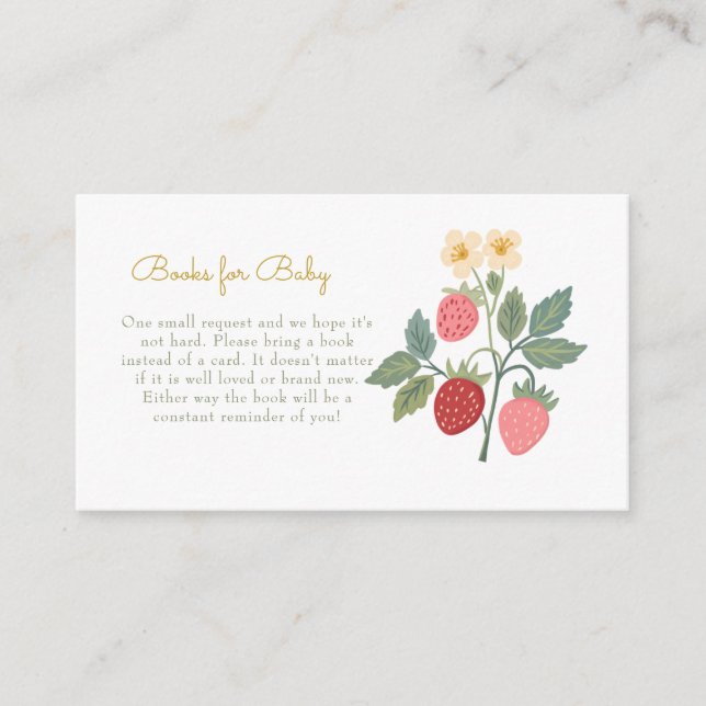 Sweet Strawberry Bouquet Bokar för Baby Tilläggskort (Framsida)