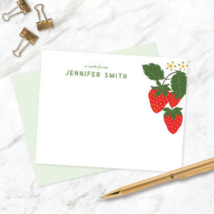 Sweet Strawberry Garden Personlig Notecard OSA Kort