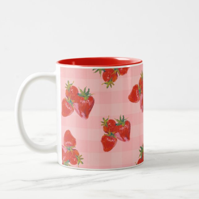 Sweet Strawberry Mug 🍓 Två-Tonad Mugg (Vänster)