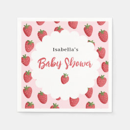 Sweet Strawberry Personalized Baby Shower Pappersservett