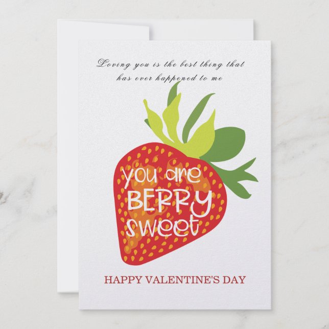 Sweet Strawberry Personlig Valentine Day Card Julkort (Framsida)
