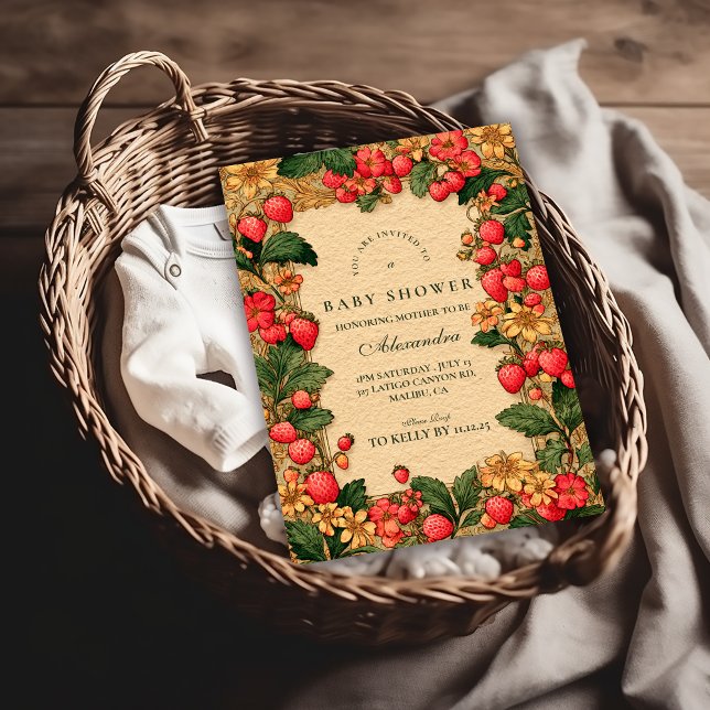 Sweet Strawberry Storybook Baby Shower Inbjudningar (Skapare uppladdad)