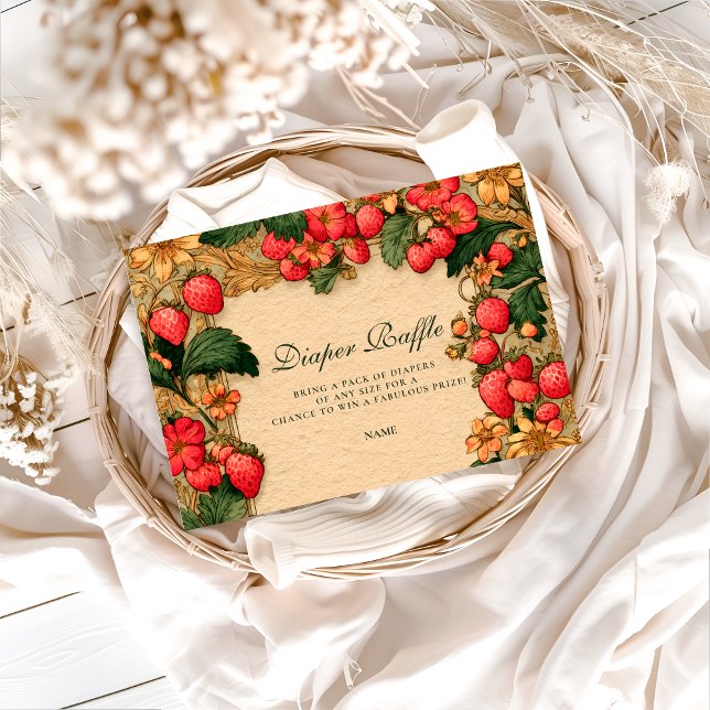 Sweet Strawberry Storybook Diapper Raffle  Tilläggskort (Skapare uppladdad)
