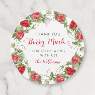 Sweet Strawberry Tack Gåvor Etiketter