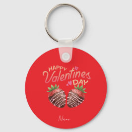 Sweet Strawberry Valentine's Day Personalized Coff Nyckelring