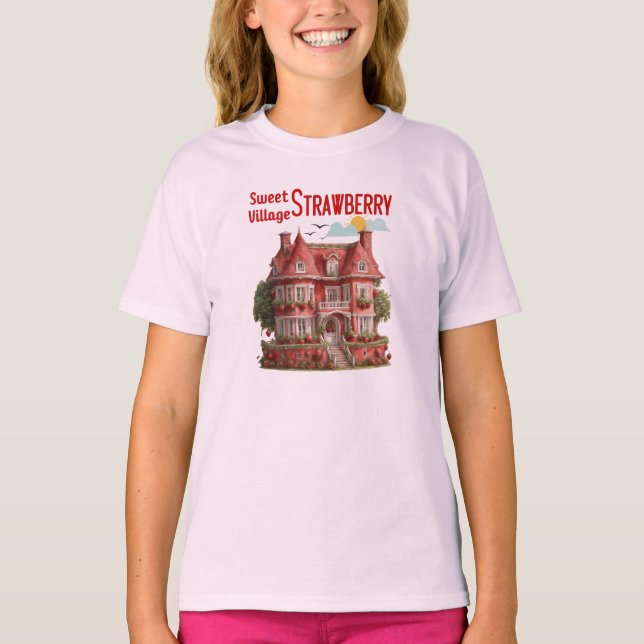 Sweet Strawberry Village T Shirt (Framsida)