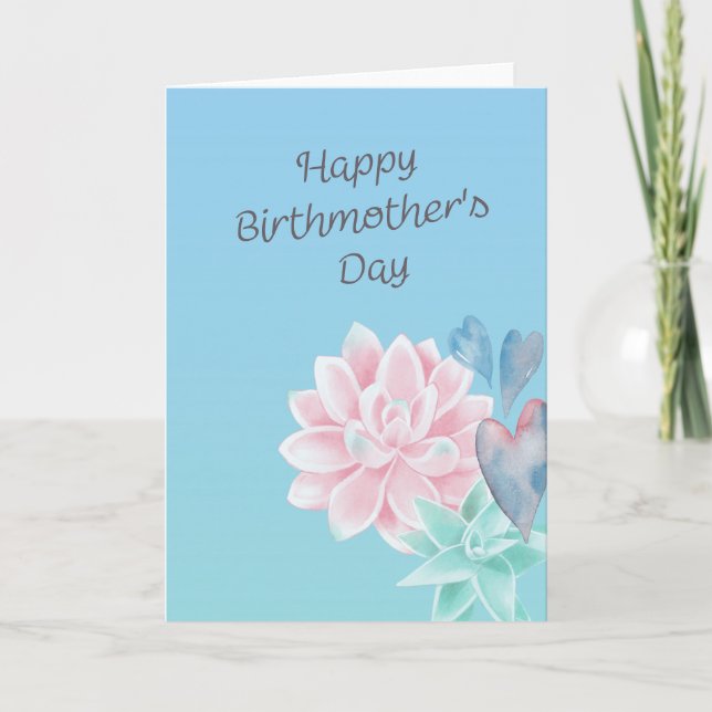 Sweet Succulents Birthmother's Day Card Kort (Framsida)
