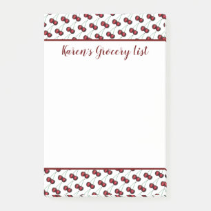 Sweet Summer Cherry Cherries Fruit Livsmedel List Post-it Block
