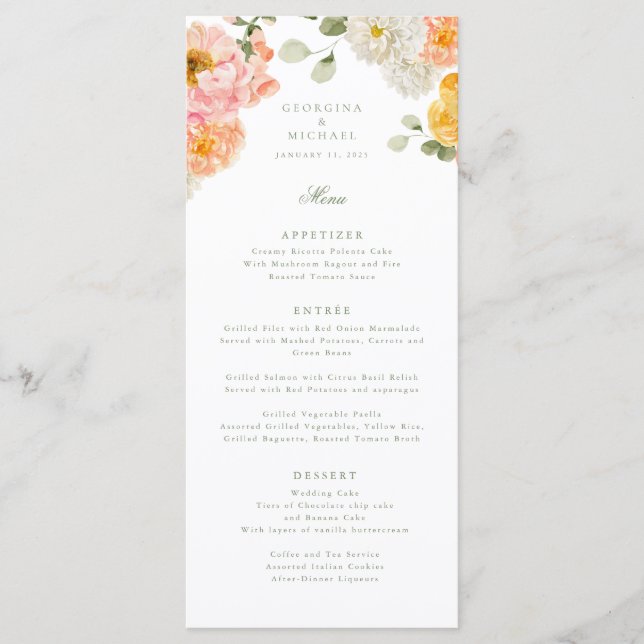 Sweet Summer Garden WedWedMenu Meny (Framsida)