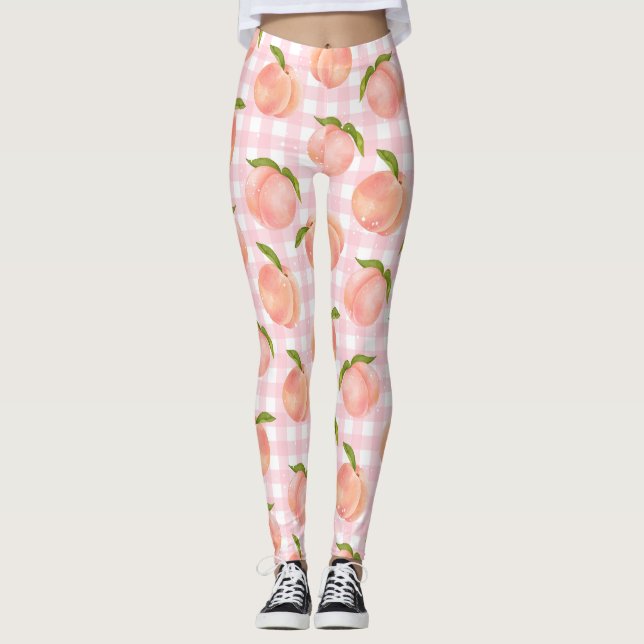 Sweet Summer Peach Mönster Large Leggings (Framsida)