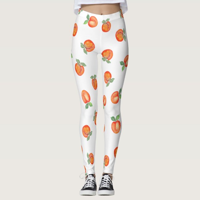 Sweet Summer Peach Mönster Large Leggings (Framsida)