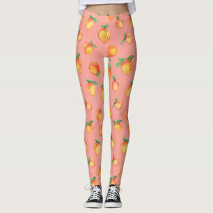 Sweet Summer Peach Mönster Large Leggings