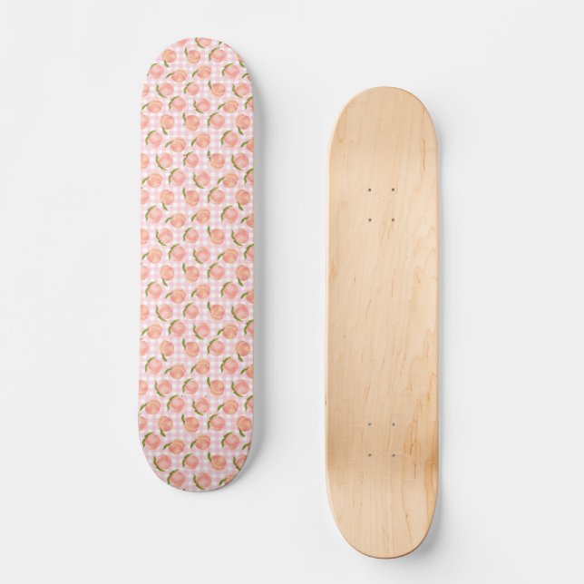 Sweet Summer Peach Mönster Mini Skateboard Bräda 18,5 Cm (Framsida)