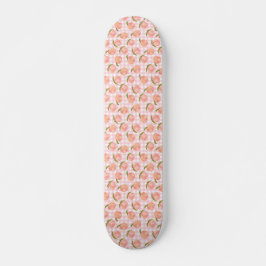 Sweet Summer Peach Mönster Mini Skateboard Bräda 18,5 Cm
